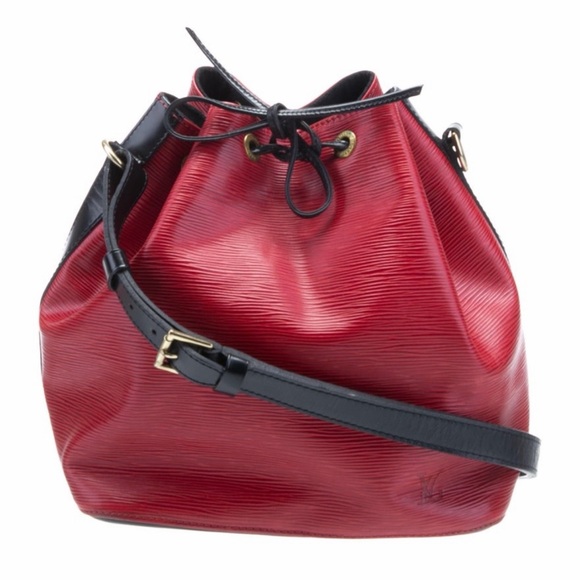 Louis Vuitton Red and Black Epi Noe’ Shoulder Bag